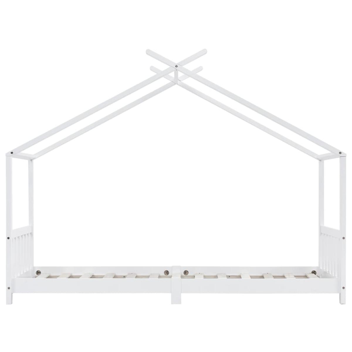 Estructura de cama infantil madera maciza pino blanco 90x200 cm