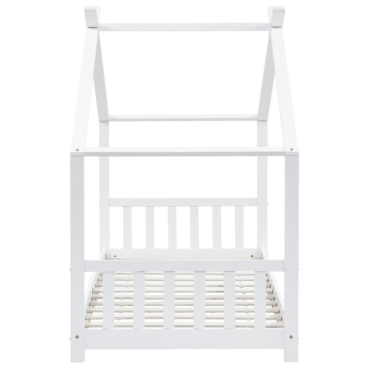 Estructura de cama infantil madera maciza pino blanco 90x200 cm