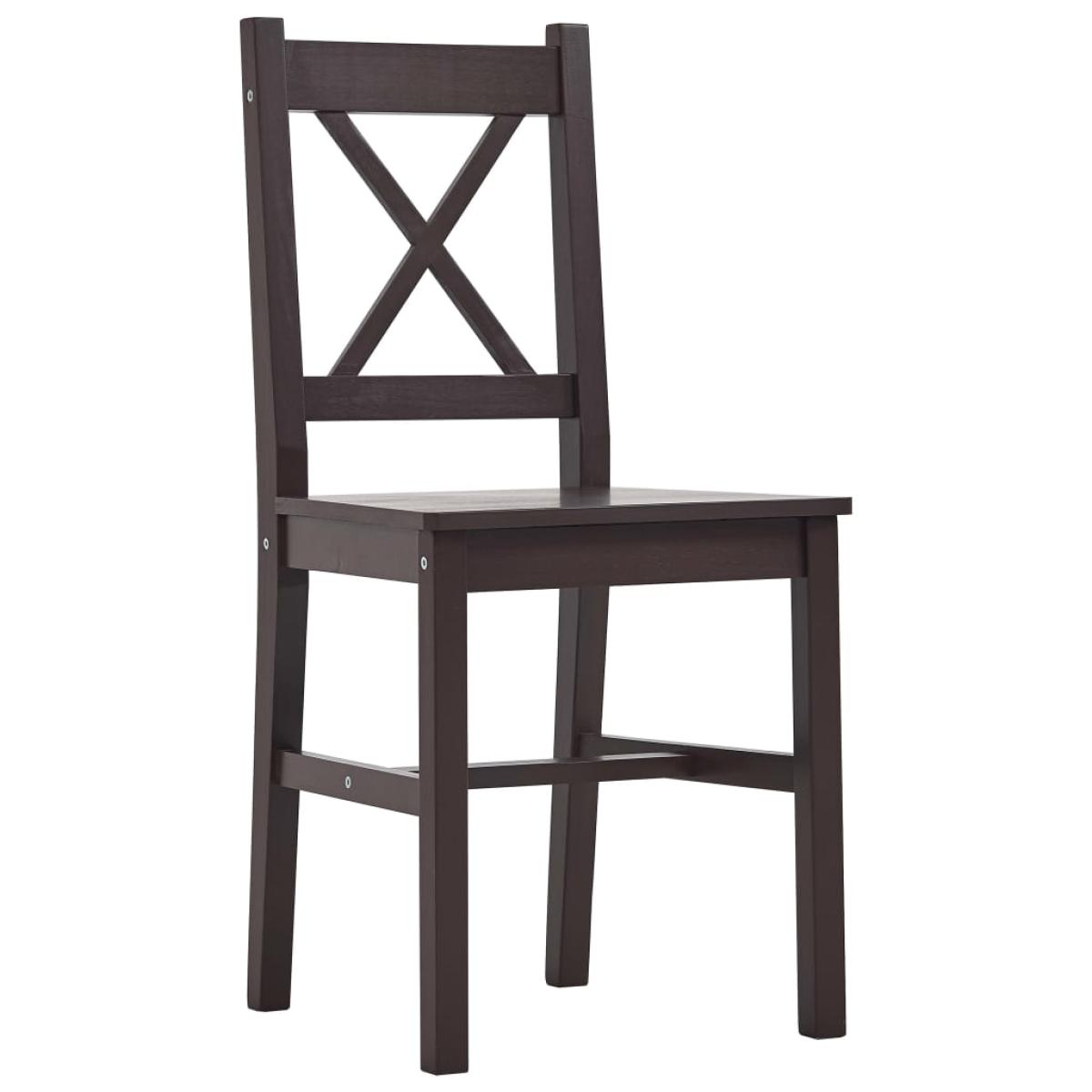 Conjunto de comedor 7 piezas madera de pino marrón oscuro