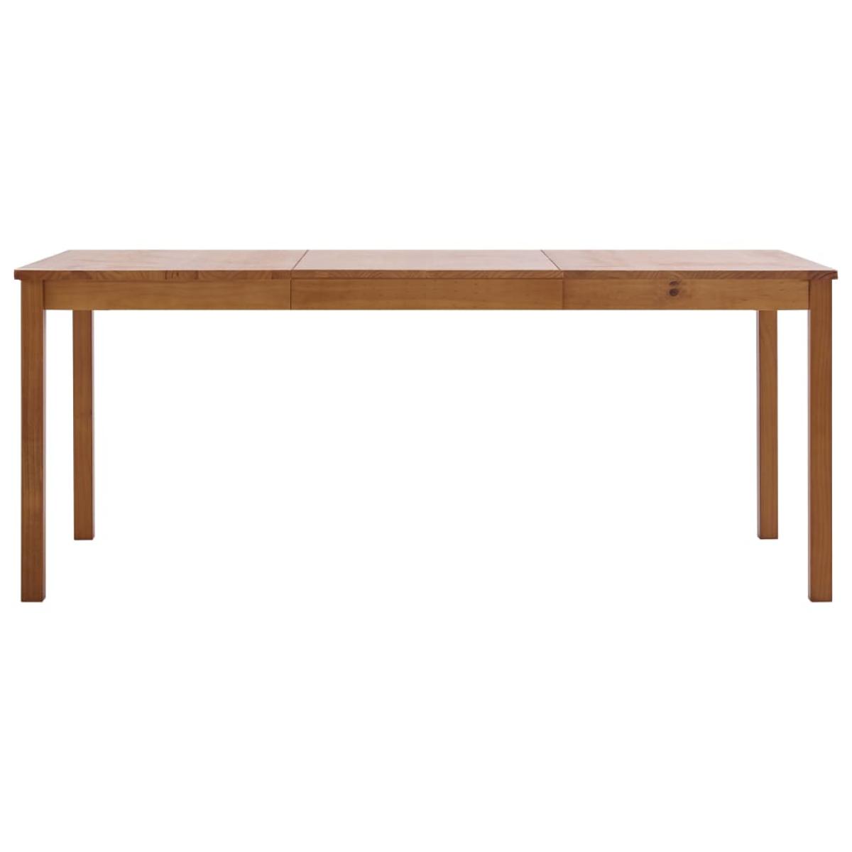 Mesa de comedor de madera de pino marrón miel 180x90x73 cm