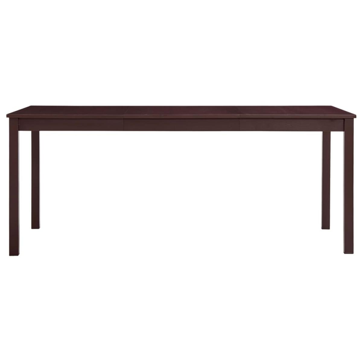 Mesa de comedor de madera de pino marrón oscuro 180x90x73 cm