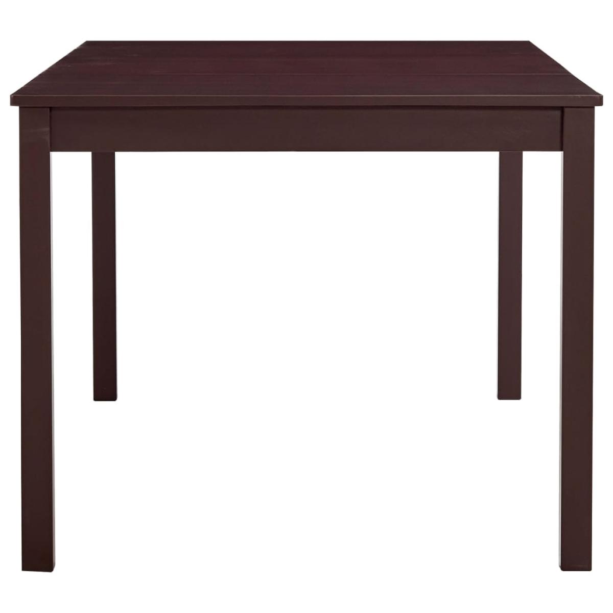Mesa de comedor de madera de pino marrón oscuro 180x90x73 cm