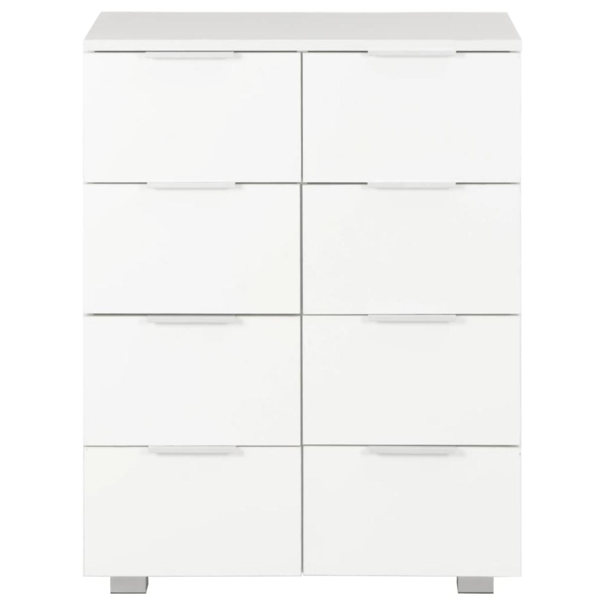 Aparador de madera contrachapada blanco brillante 60x35x80 cm