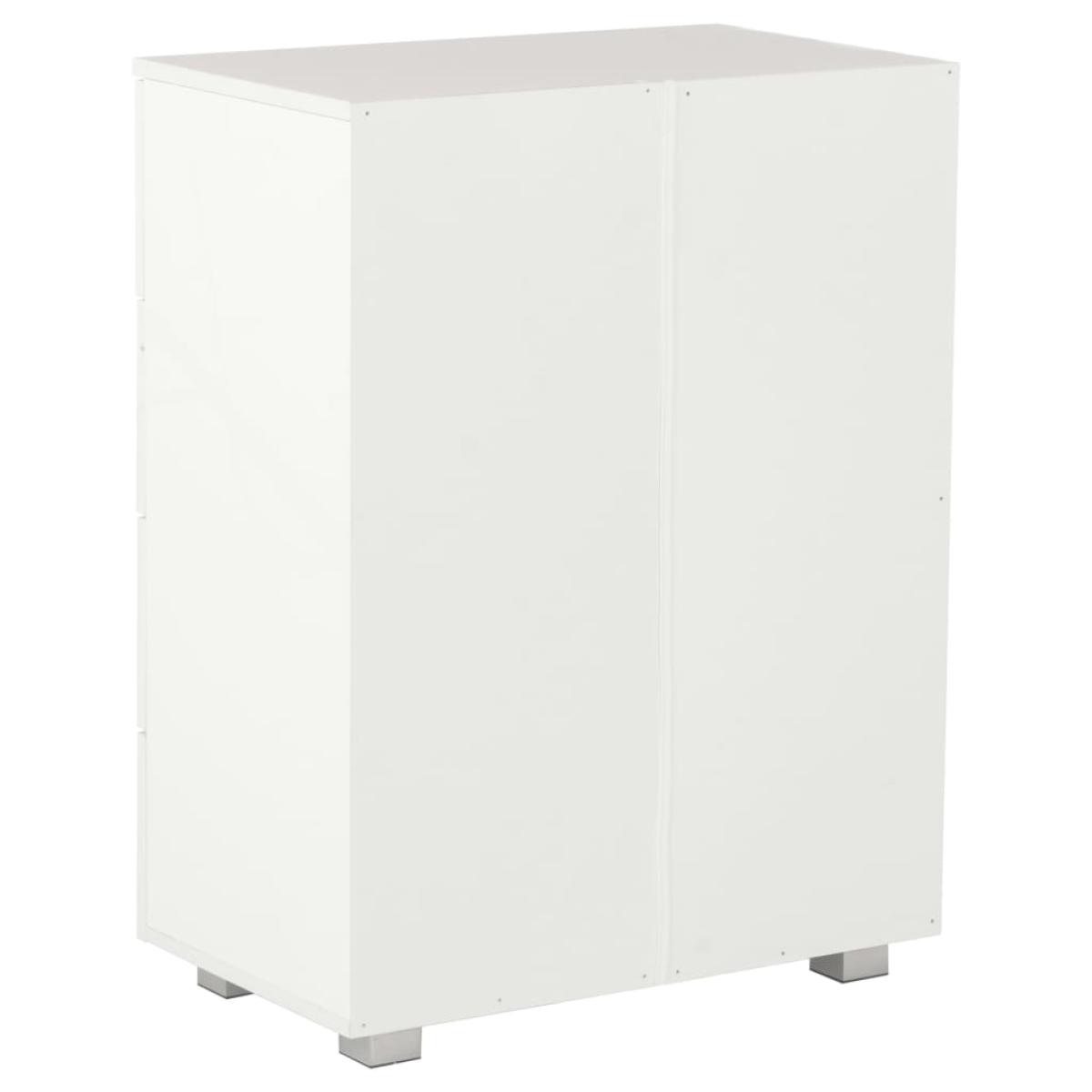 Aparador de madera contrachapada blanco brillante 60x35x80 cm