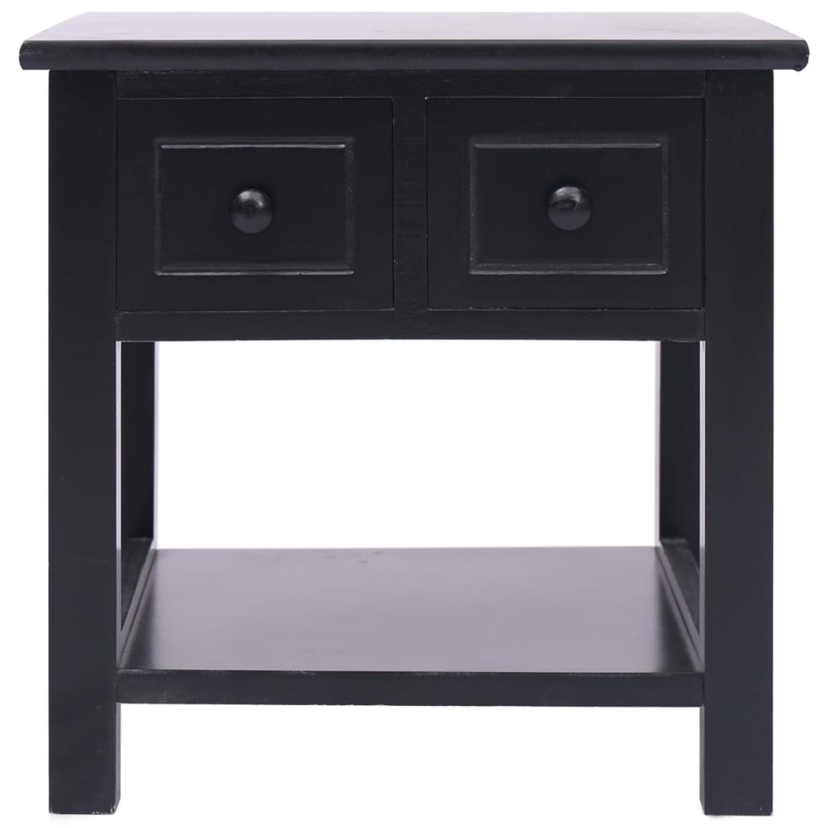 Mesa auxiliar madera de Paulownia negro 40x40x40 cm