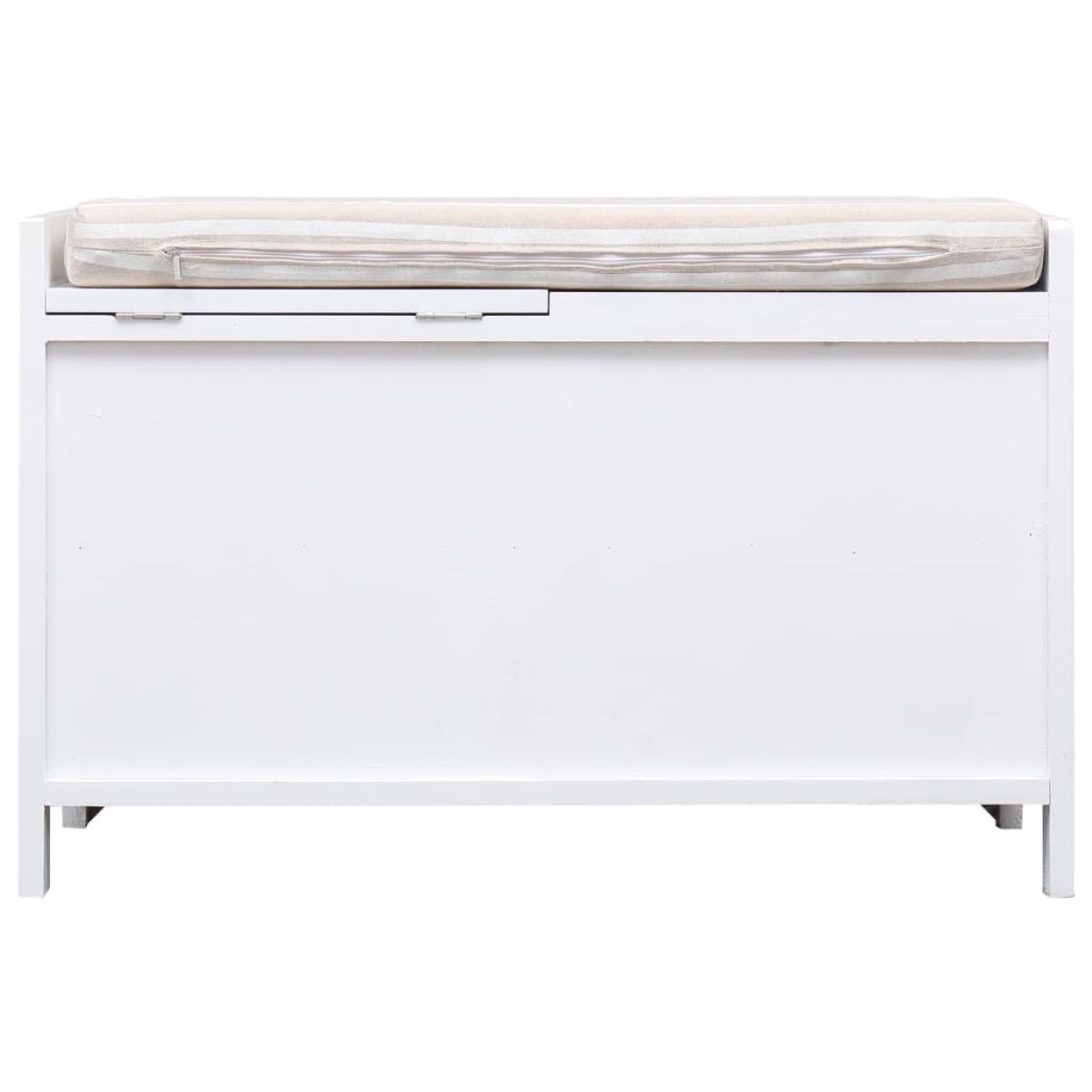 Banco de recibidor de madera de Paulownia blanco 70x33,5x45 cm