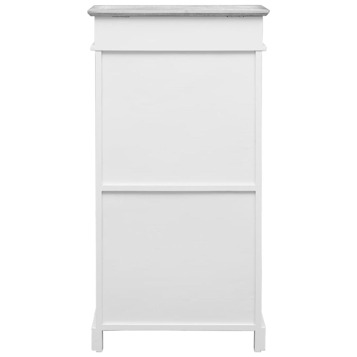 Mueble zapatero de madera de Paulownia gris 50x28x98 cm