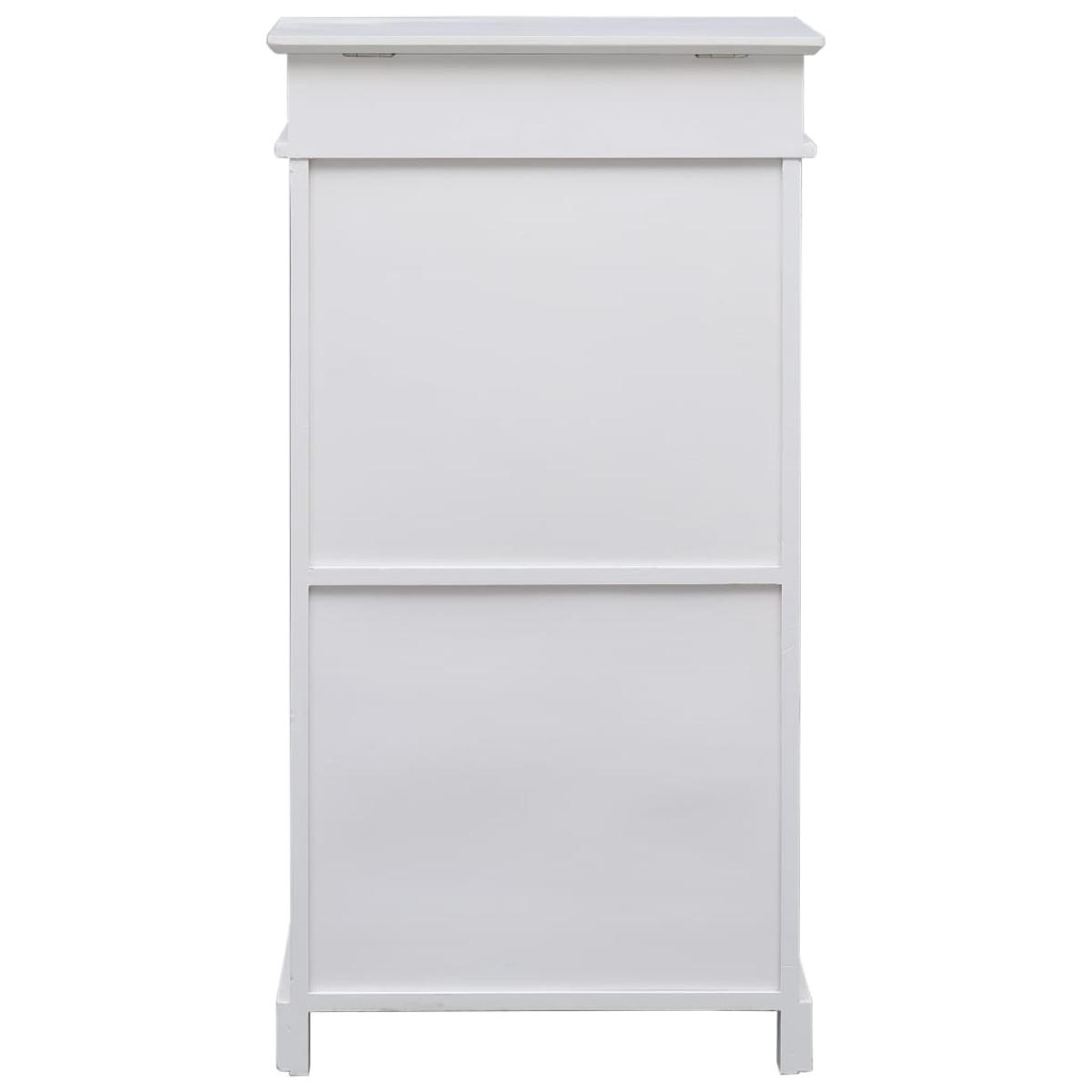 Mueble zapatero de madera de Paulownia blanco 50x28x98 cm