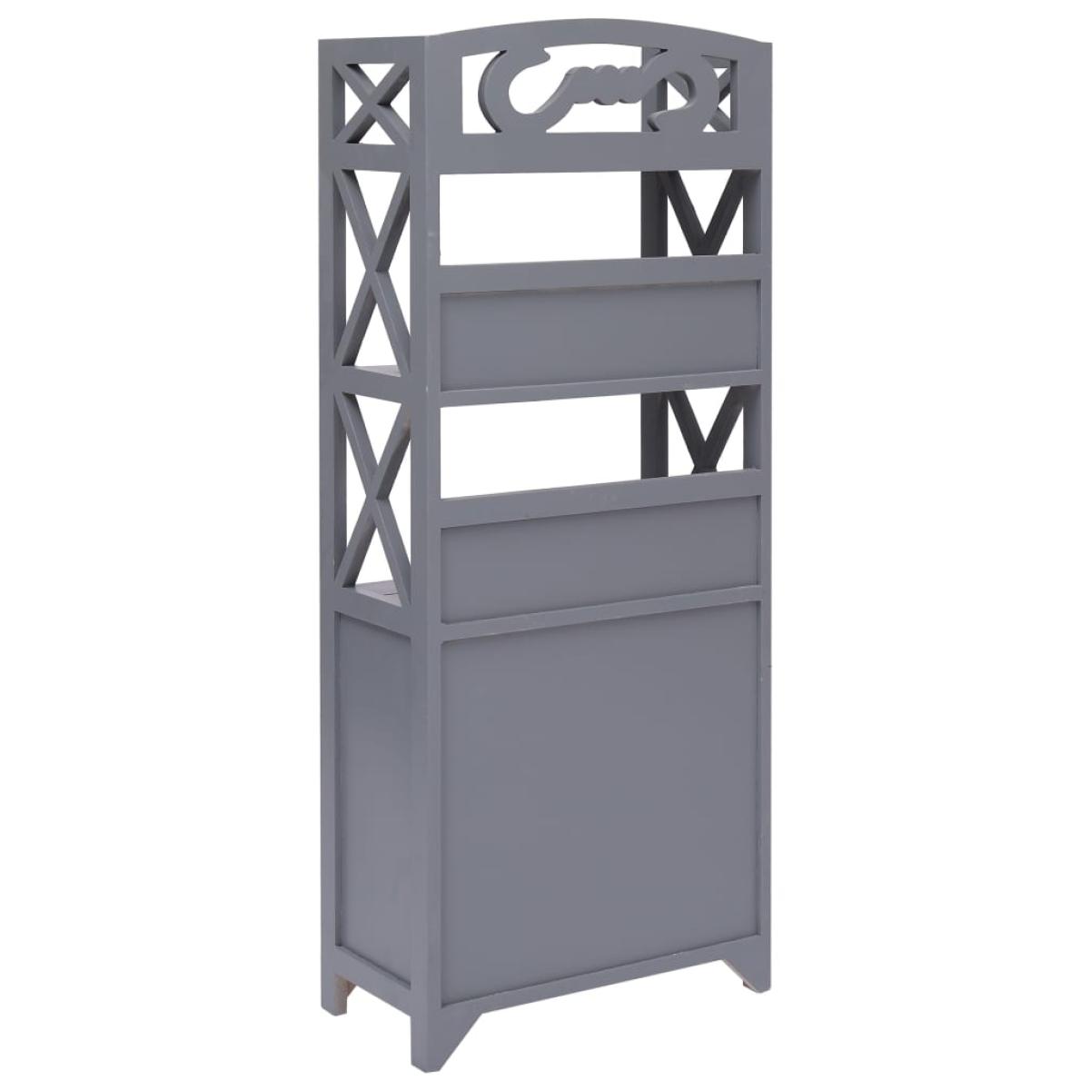 Mueble de cuarto de baño madera Paulownia gris 46x24x116 cm