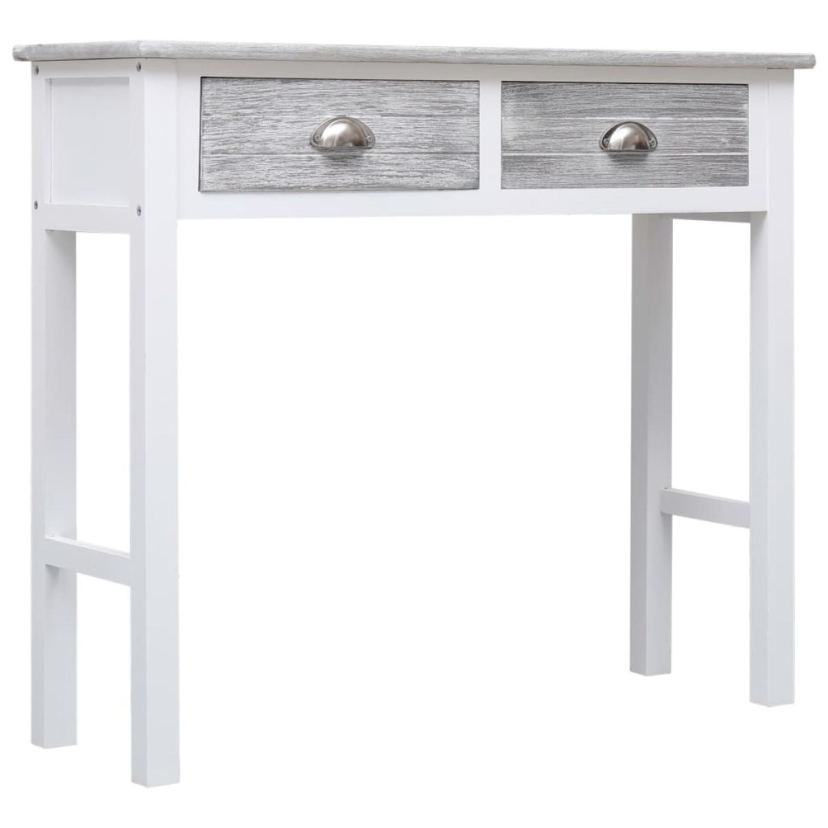 Mesa consola de madera gris 90x30x77 cm