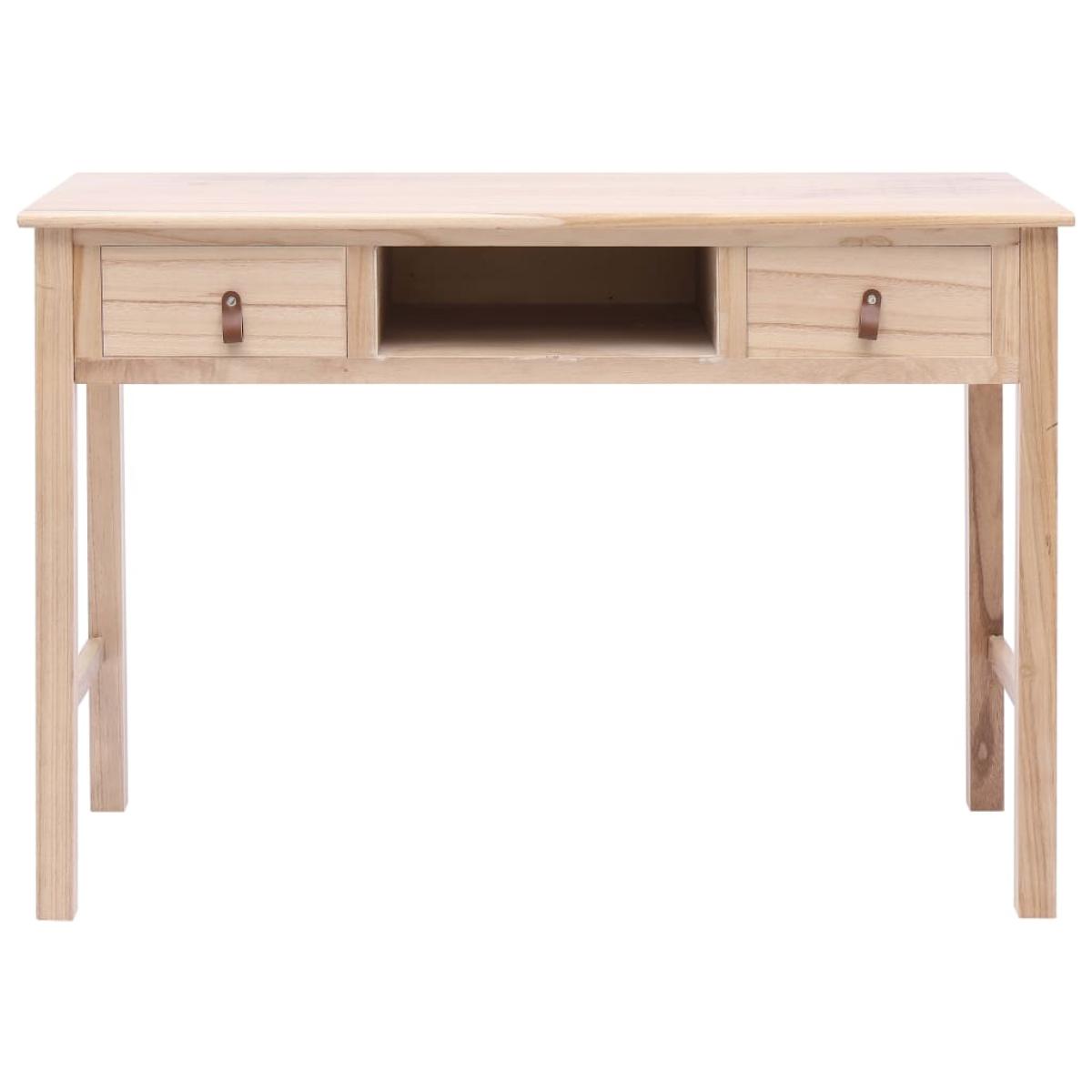 Escritorio de madera color natural 110x45x76 cm
