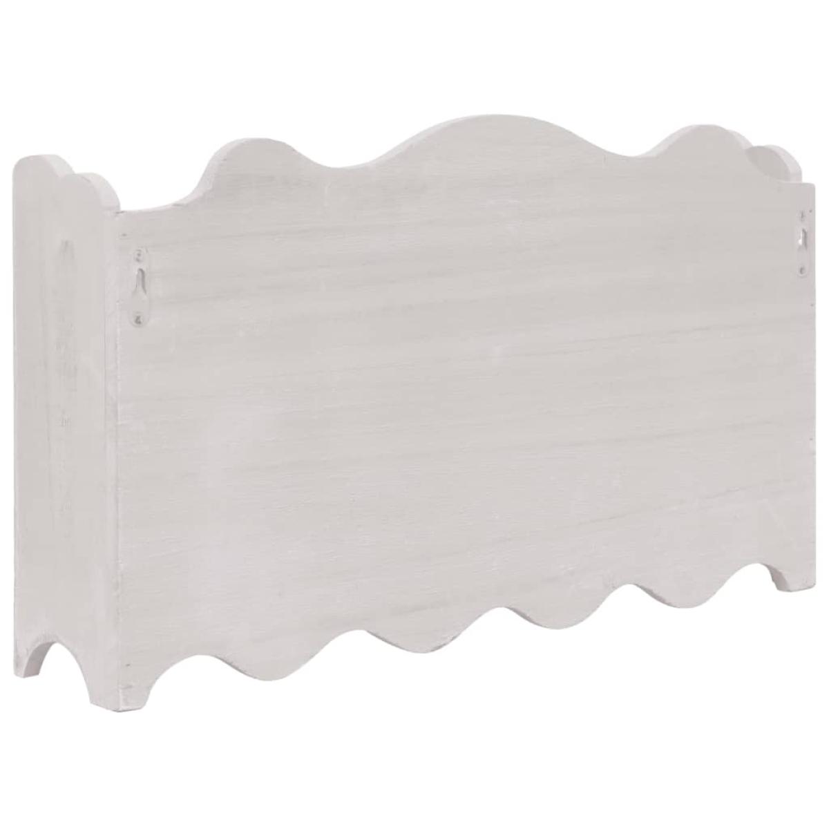 Perchero de pared de madera blanco 50x10x30 cm
