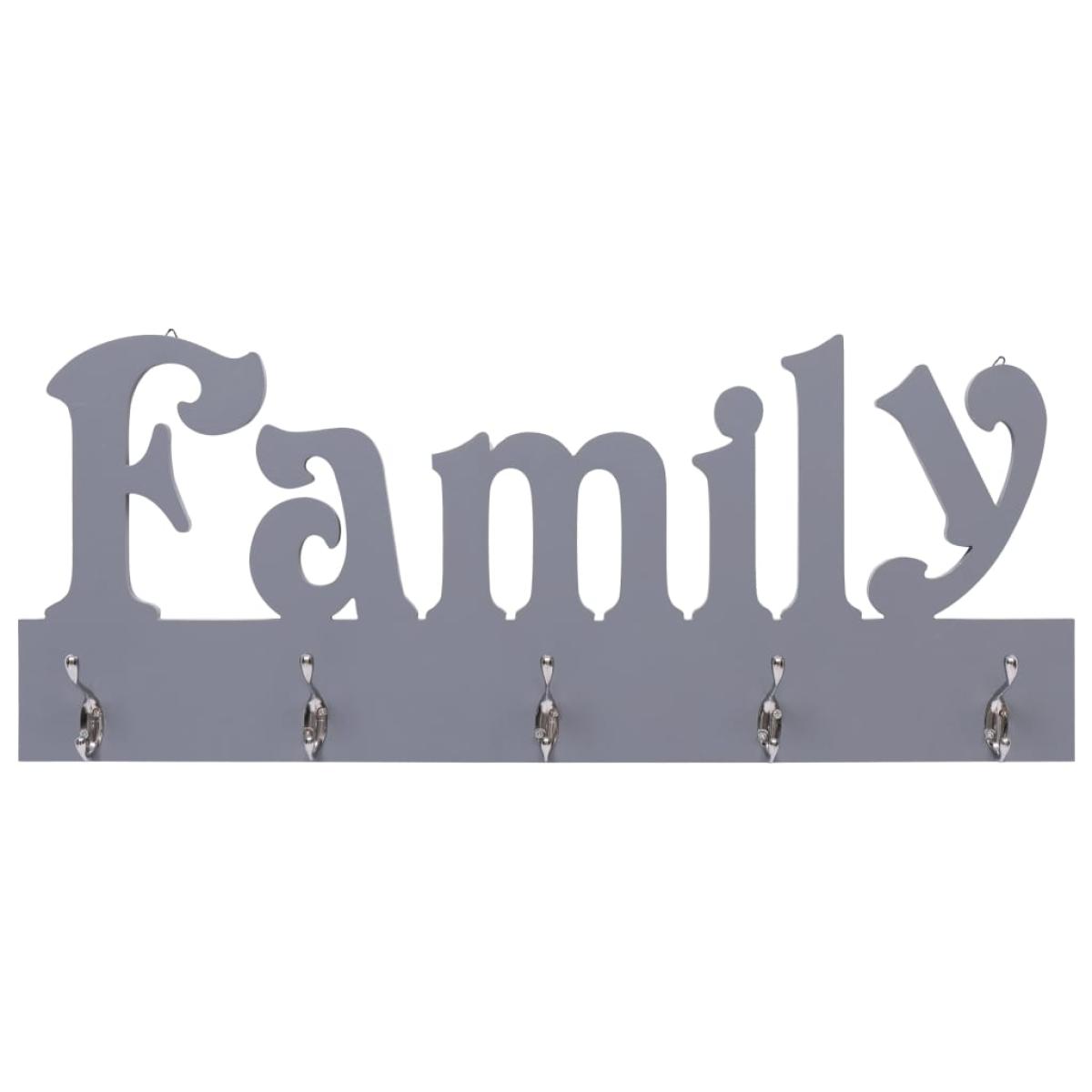 Perchero de pared FAMILY gris 74x29,5 cm