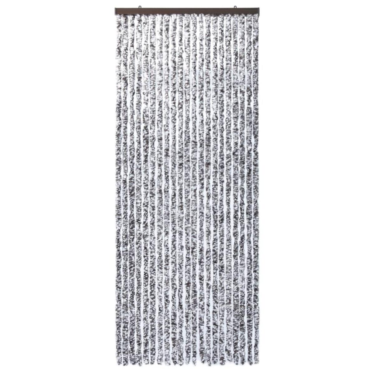 Cortina mosquitera chenilla marrón y beige 90x220 cm 