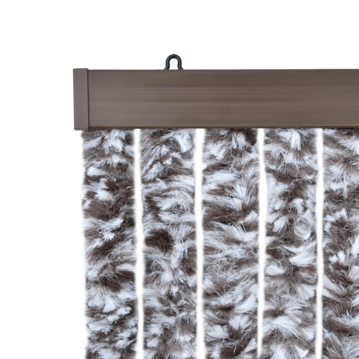 Cortina mosquitera chenilla marrón y beige 90x220 cm 