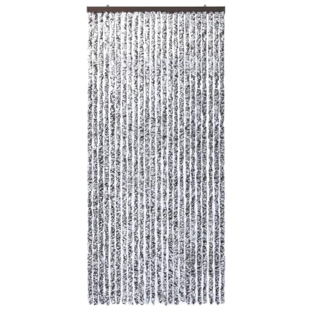 Cortina mosquitera de chenilla marrón y beige 100x220 cm 
