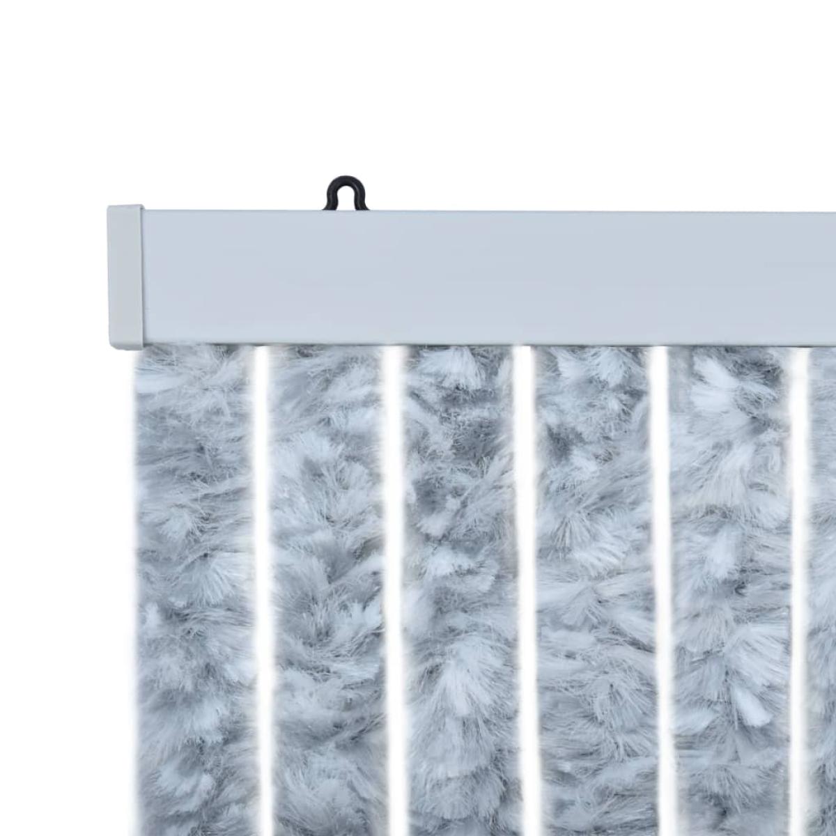 Cortina mosquitera de chenilla blanca y gris 56x185 cm