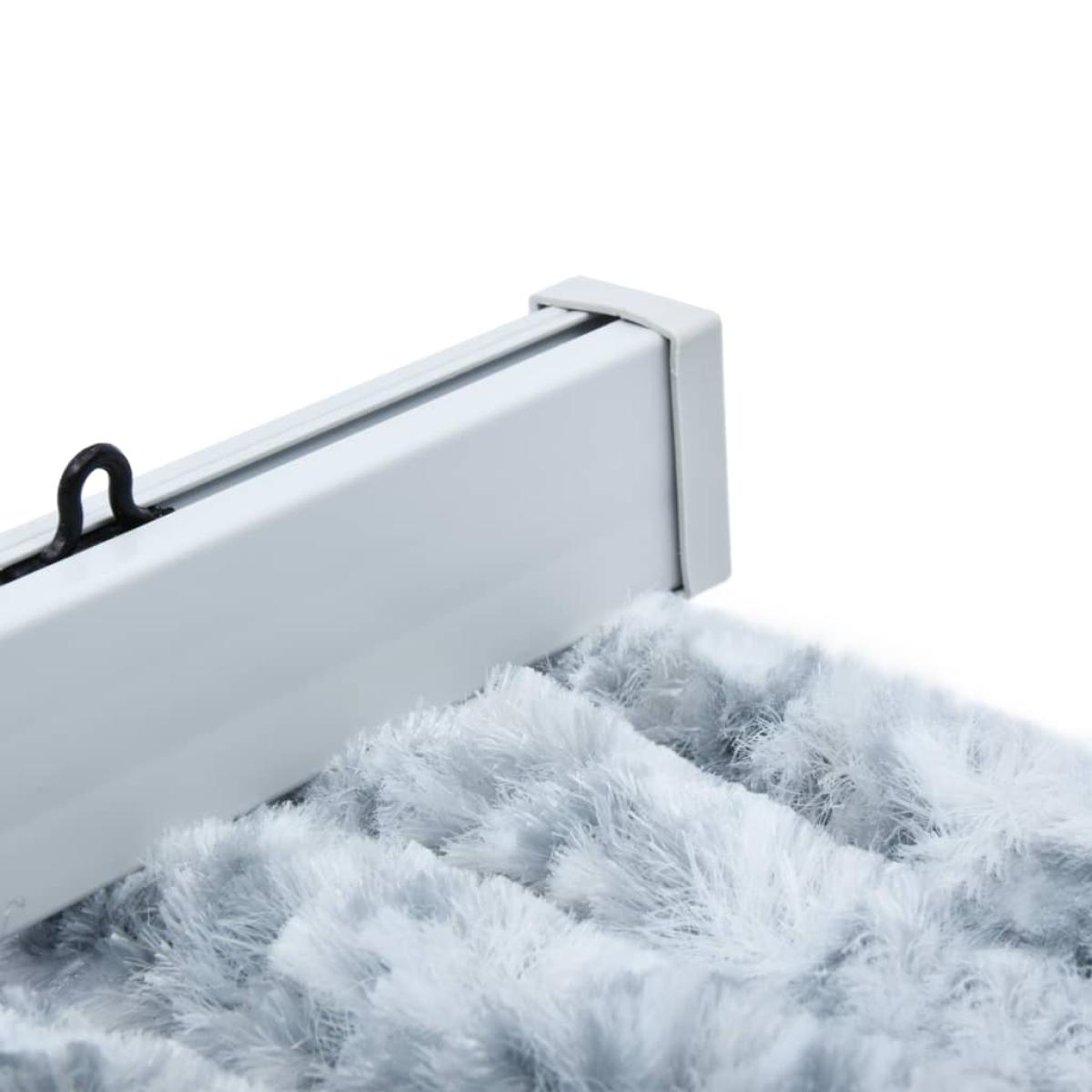 Cortina mosquitera de chenilla blanca y gris 90x220 cm 