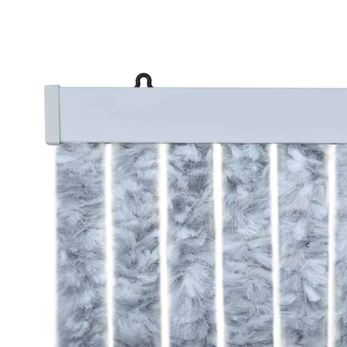 Cortina mosquitera de chenilla blanca y gris 90x220 cm 