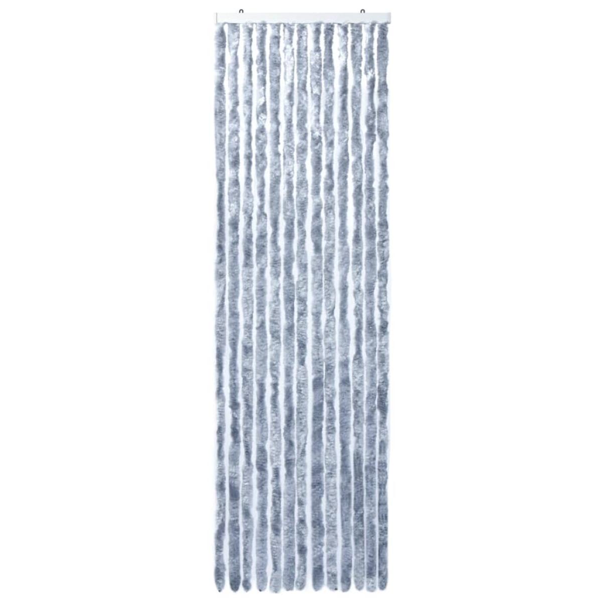 Cortina mosquitera de chenilla plateada 56x185 cm 