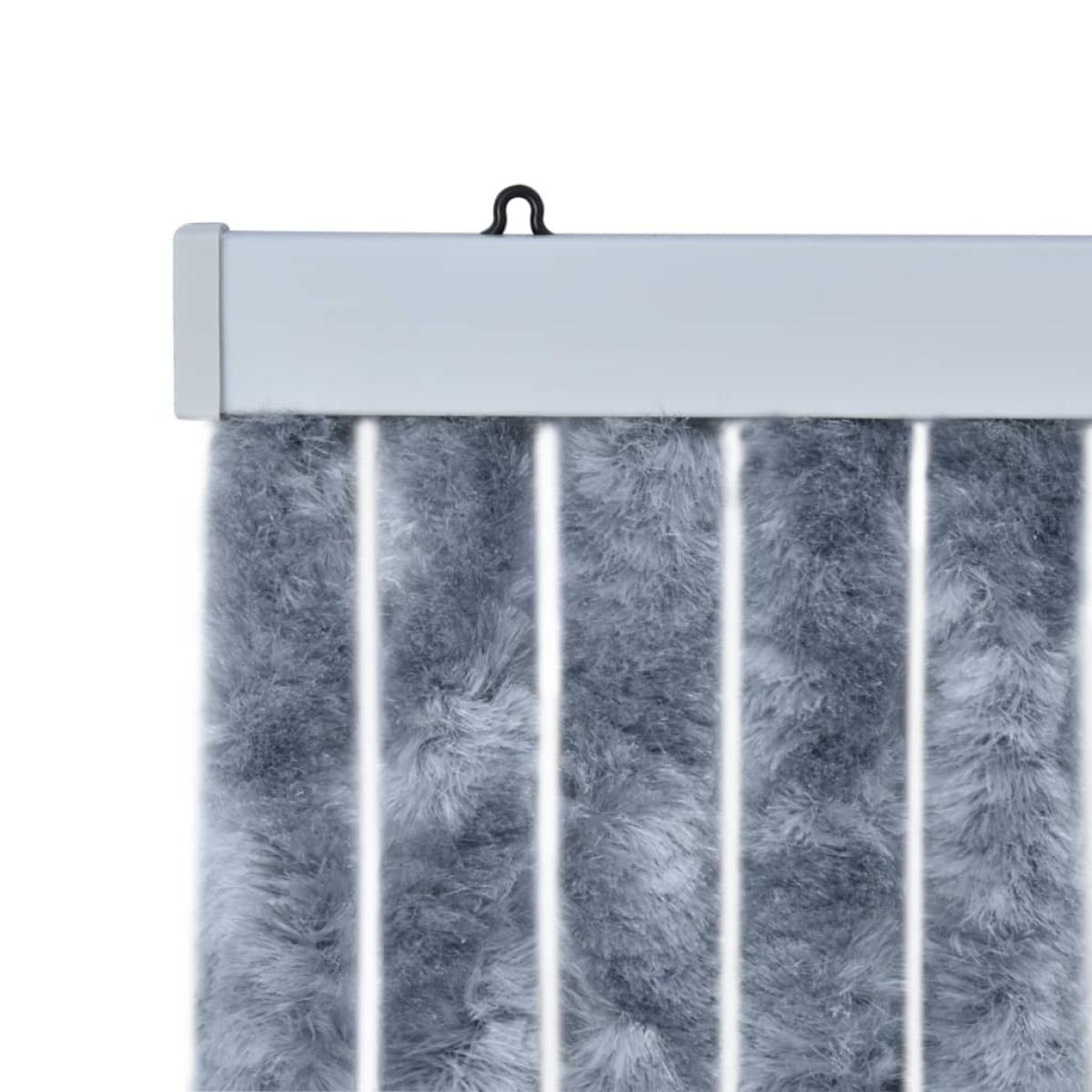 Cortina mosquitera de chenilla plateada 56x185 cm 