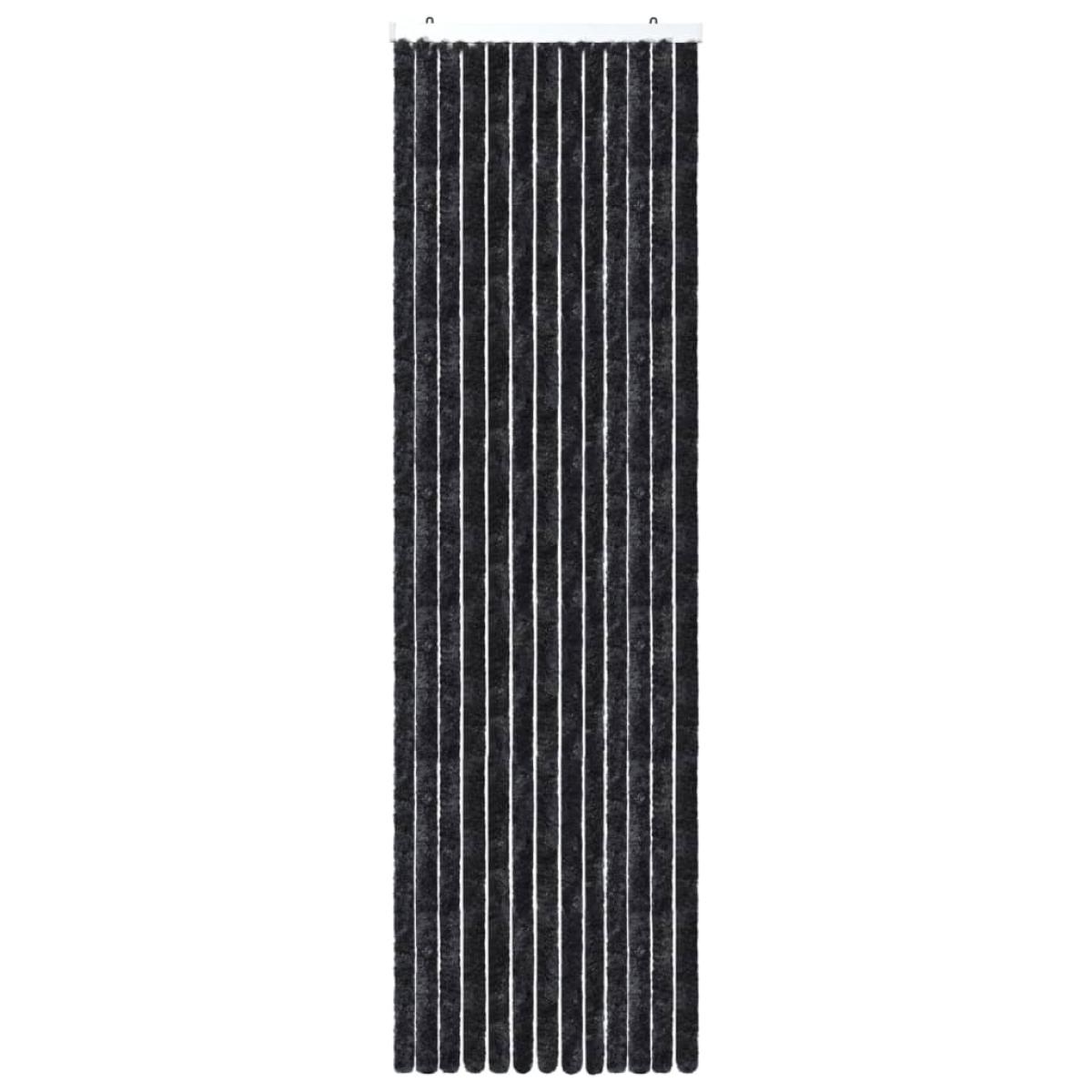 Cortina mosquitera de chenilla gris antracita 56x185 cm 