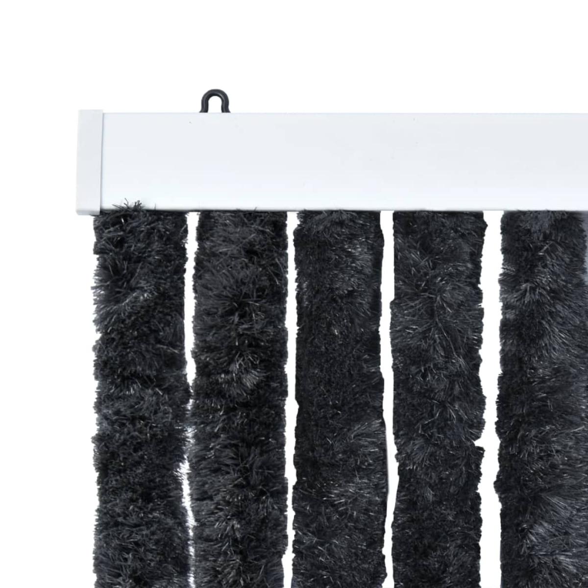 Cortina mosquitera de chenilla gris antracita 56x185 cm 