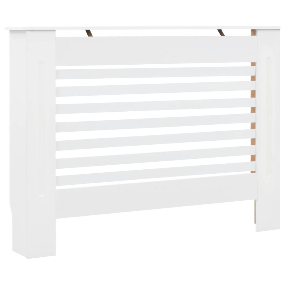 Cubierta para radiador MDF blanco 112x19x81,5 cm