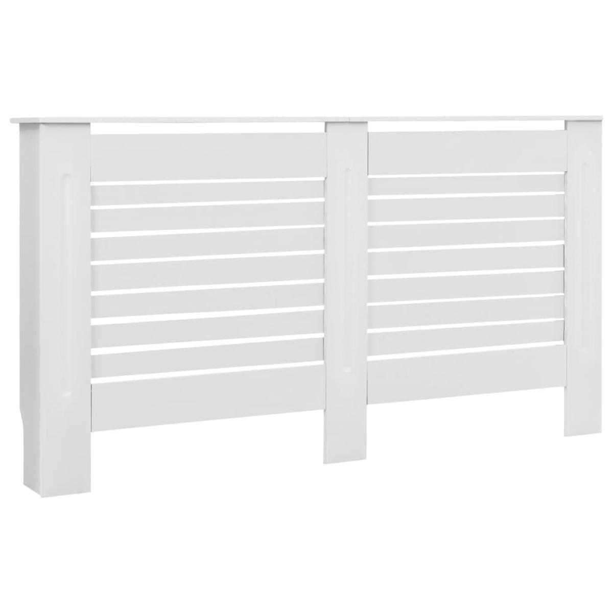 Cubierta para radiador MDF blanco 152x19x81,5 cm