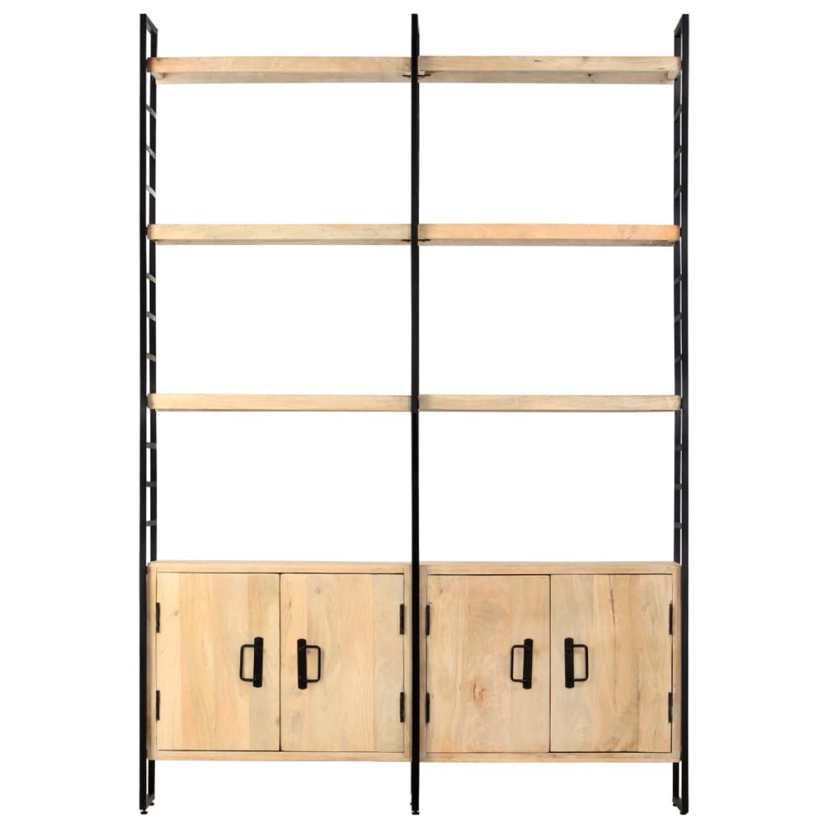 Estantería de 4 niveles madera maciza de mango 124x30x180 cm