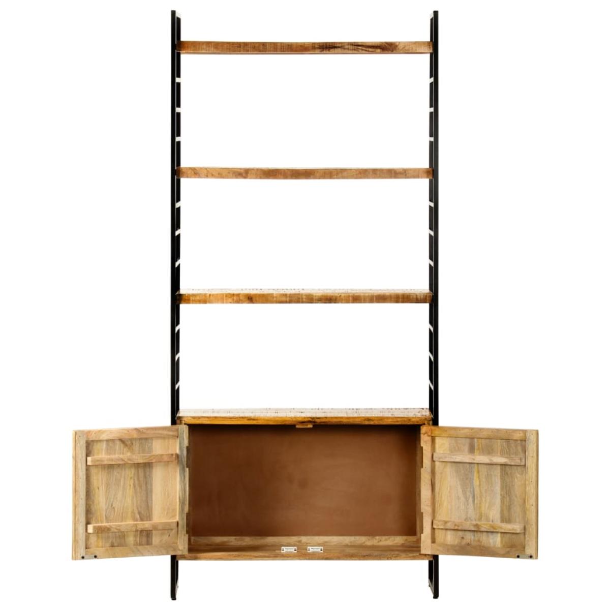 Estantería de 4 niveles madera de mango rugosa 80x30x180 cm