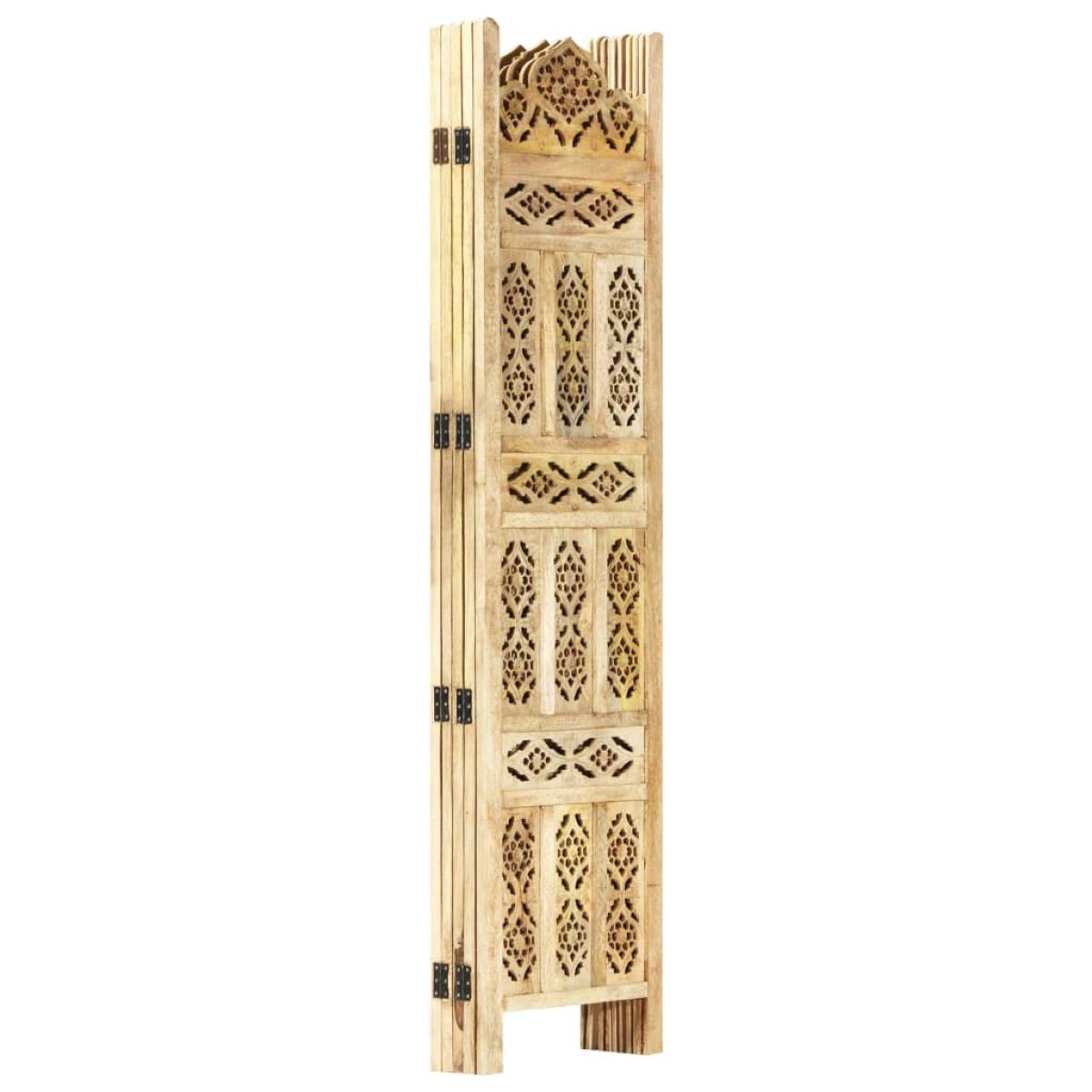 Biombo 5 paneles tallado a mano madera maciza mango 200x165 cm