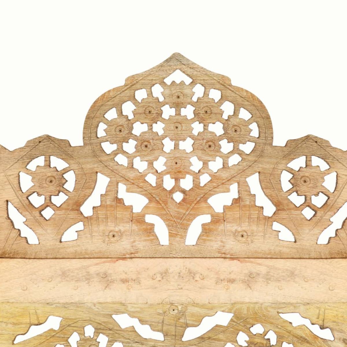 Biombo 5 paneles tallado a mano madera maciza mango 200x165 cm