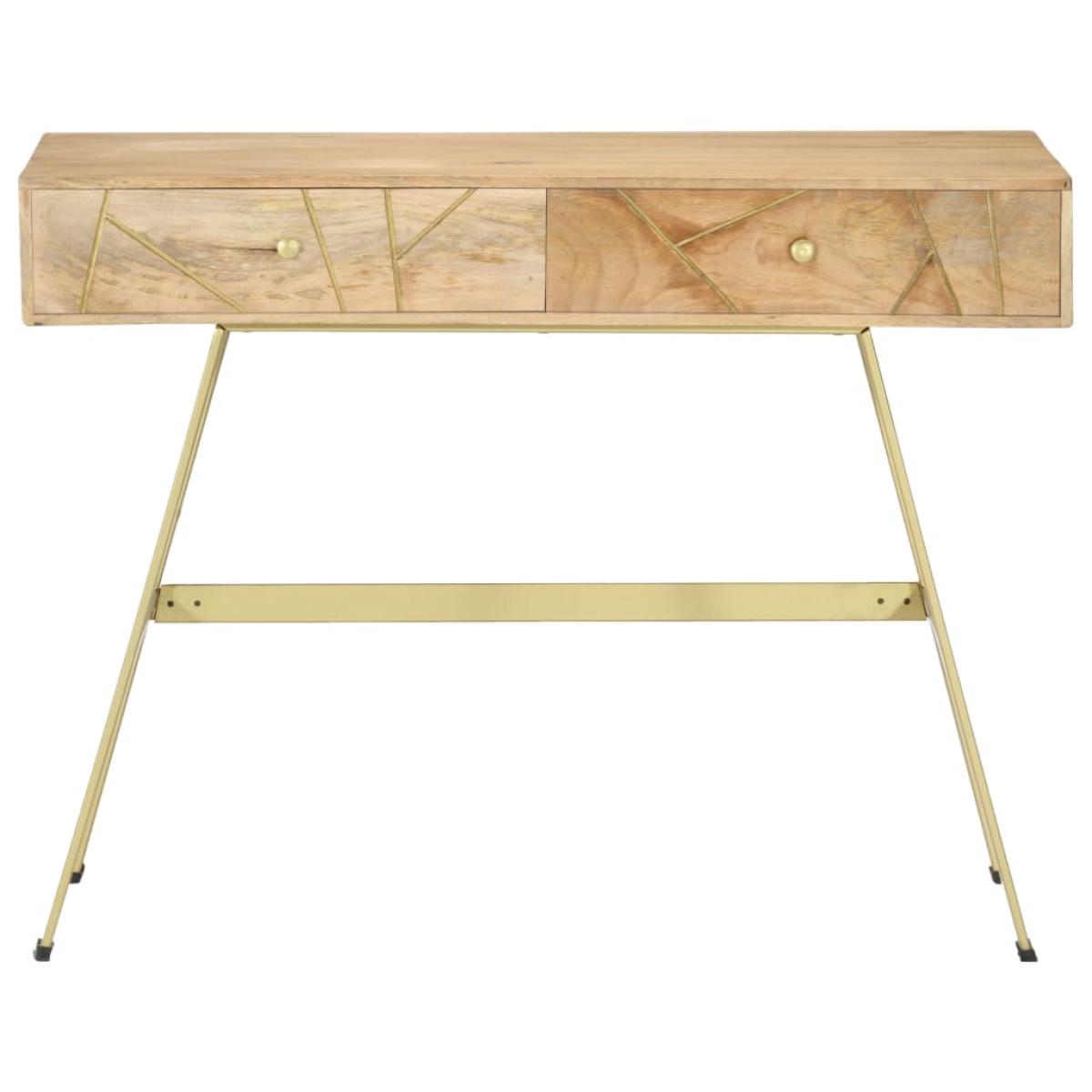Escritorio con cajones de madera maciza de mango 100x55x75 cm