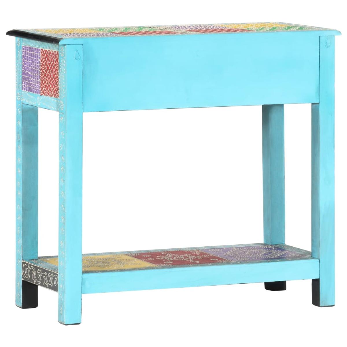 Mesa consola pintada a mano madera maciza de mango 80x35x75 cm