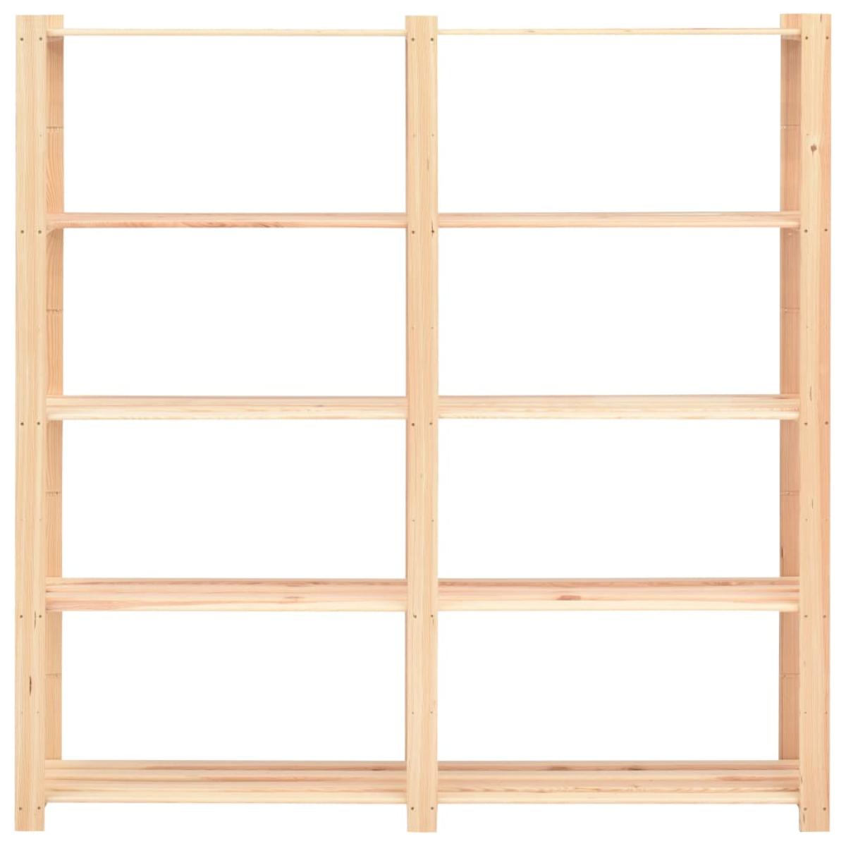 Estantería almacenaje 5 niveles madera pino maciza 500 kg  