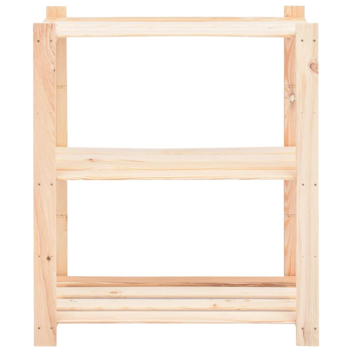 Estantería almacenaje 3 niveles madera pino maciza 150 kg