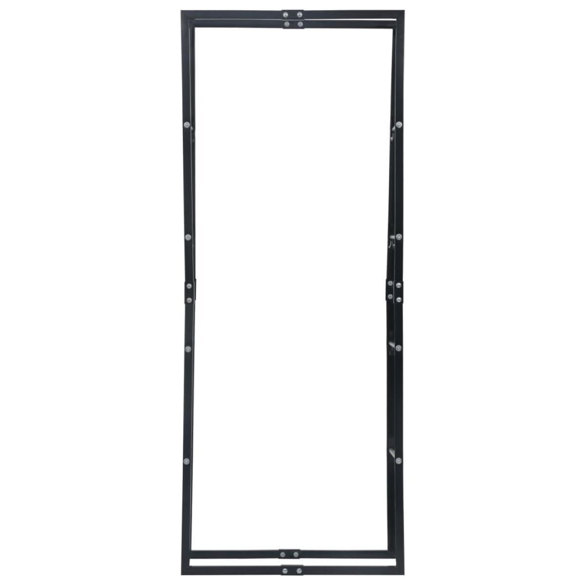 Leñero de acero negro 80x25x200 cm