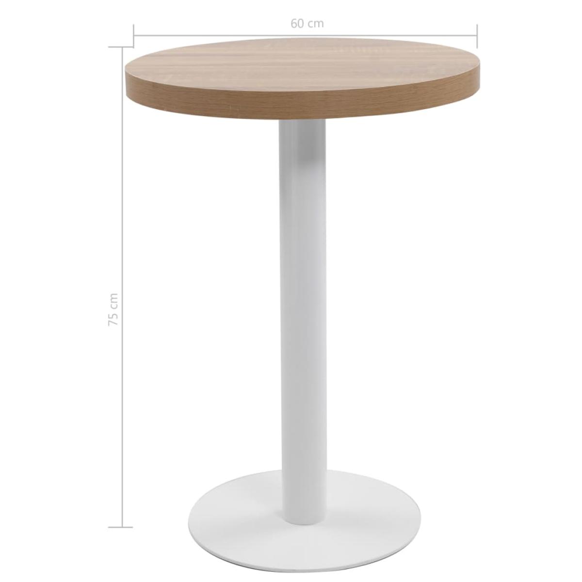 Mesa de bistró MDF marrón claro 60 cm 