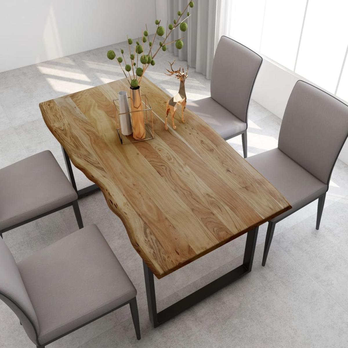Mesa de comedor de madera maciza de acacia 154x80x76 cm