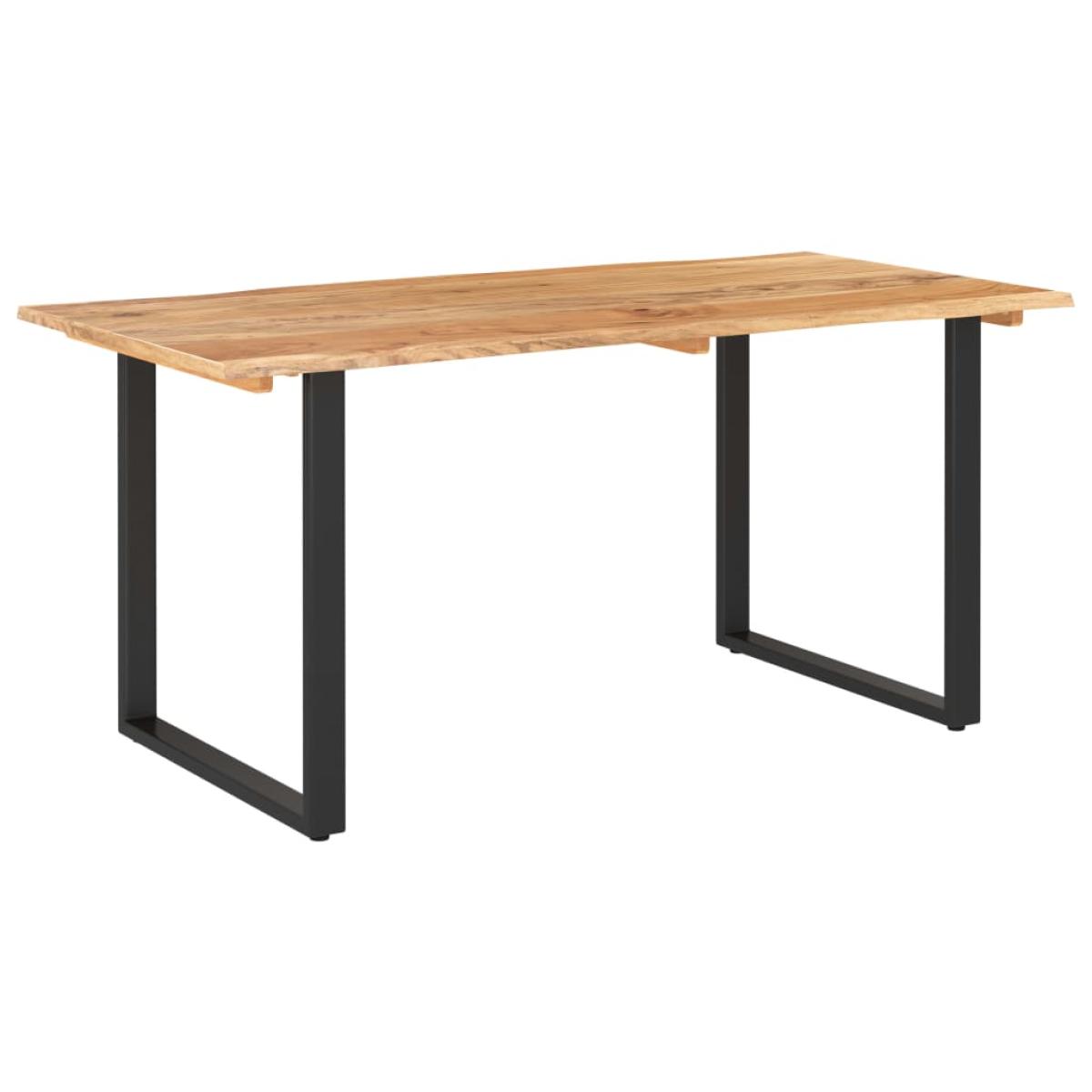 Mesa de comedor de madera maciza de acacia 154x80x76 cm