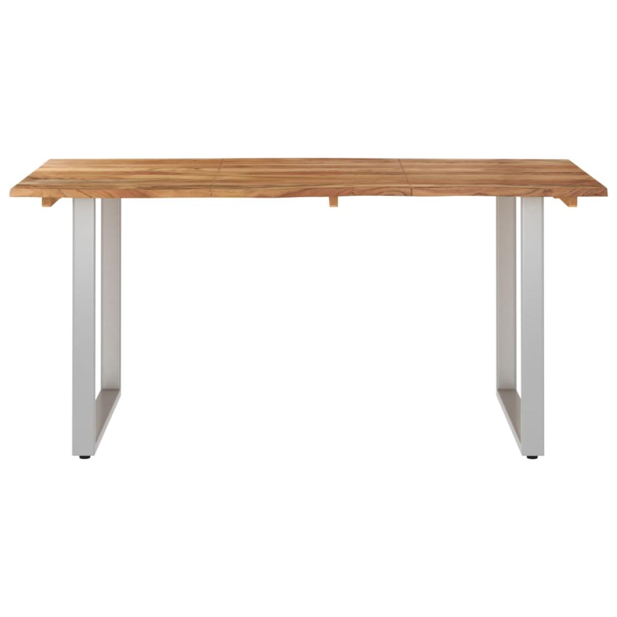 Mesa de comedor de madera maciza de acacia 154x80x76 cm