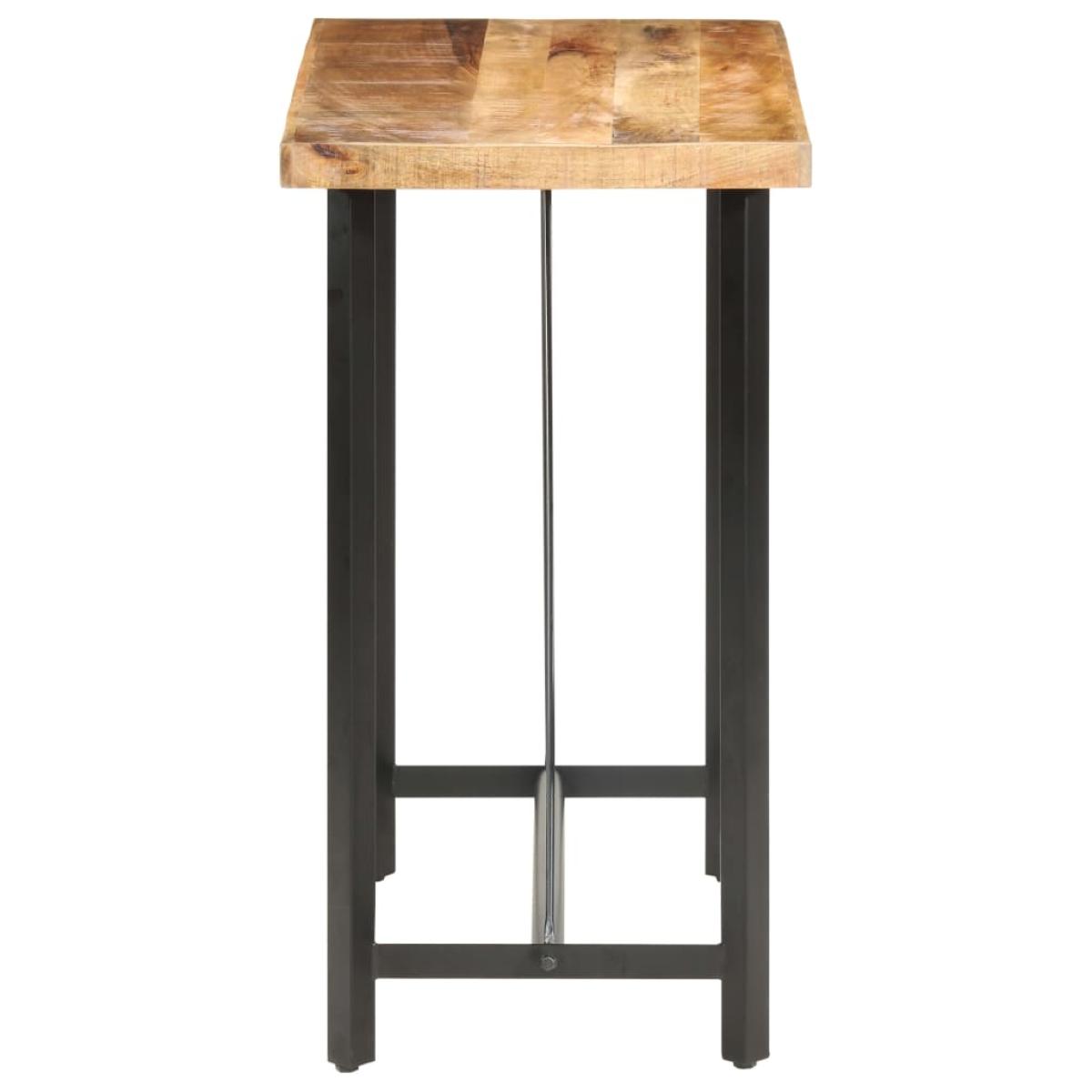 Mesa de bar madera maciza de mango rugosa 120x58x107 cm