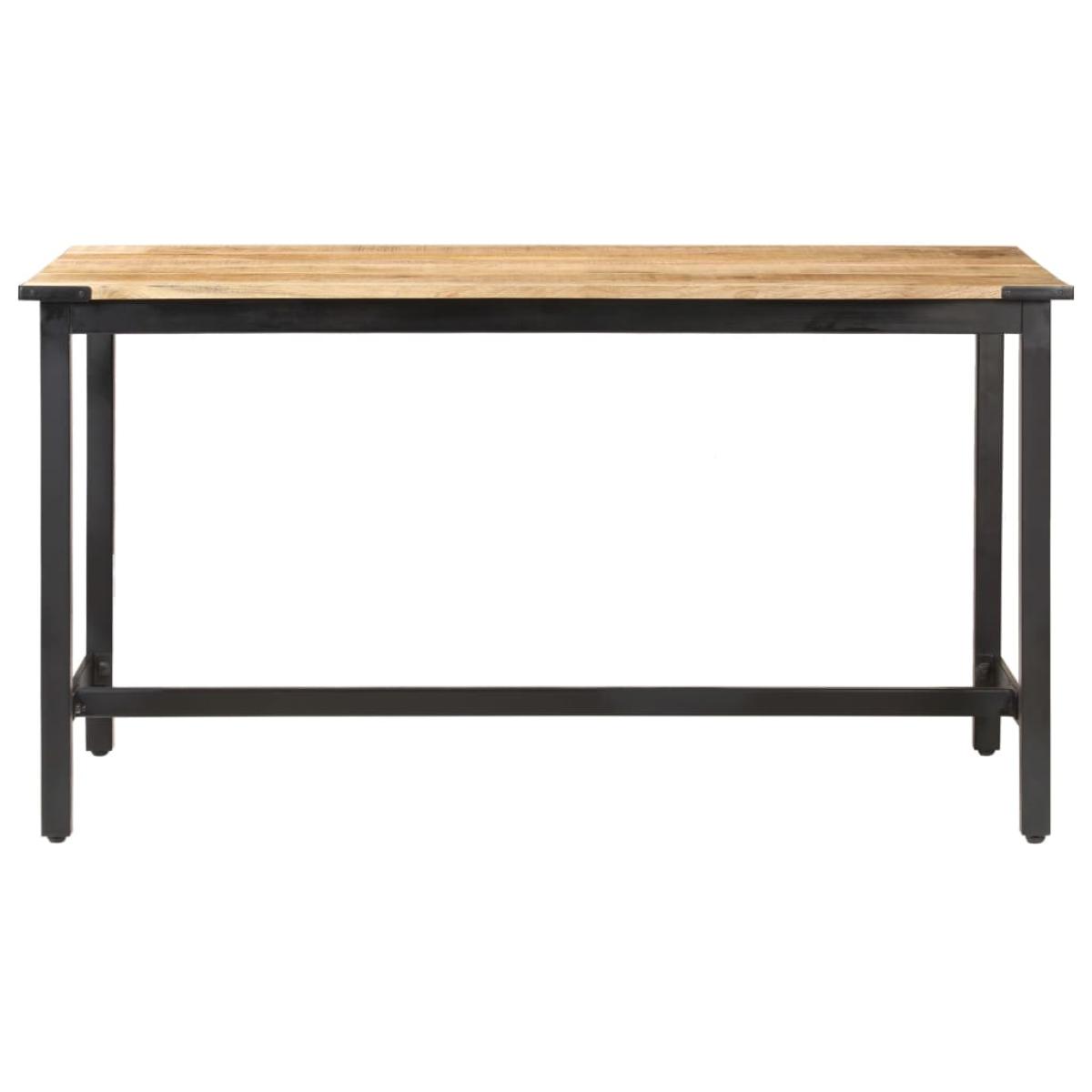 Mesa de comedor de madera maciza de mango rugosa 140x70x76 cm