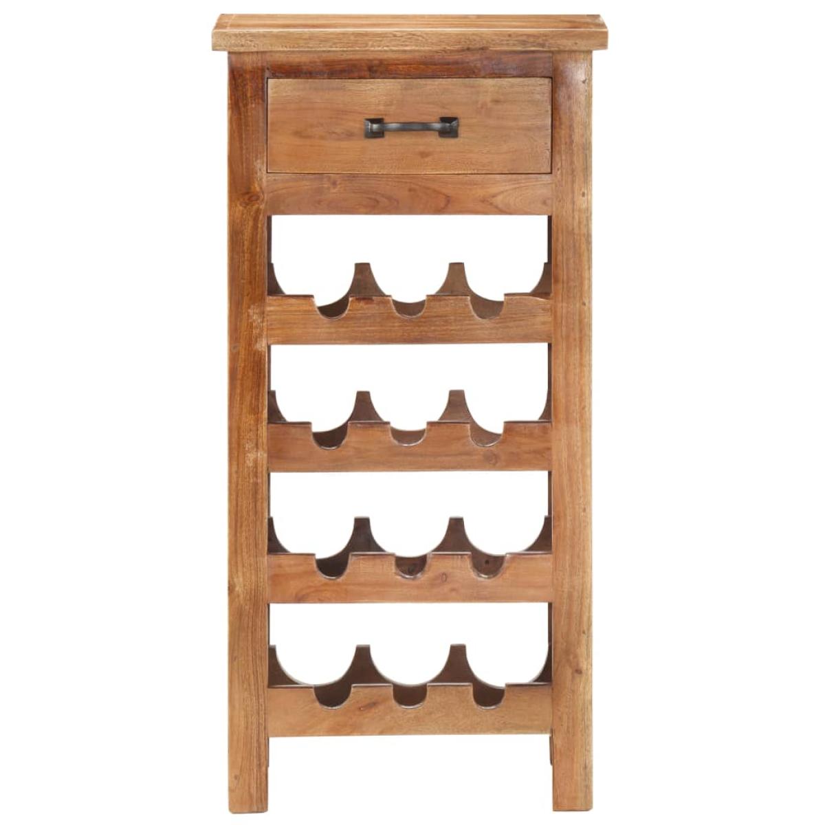 Botellero de madera maciza de acacia 40x30x80 cm 