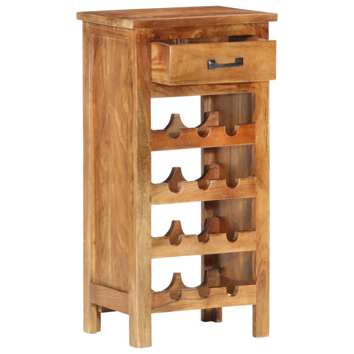 Botellero de madera maciza de acacia 40x30x80 cm 