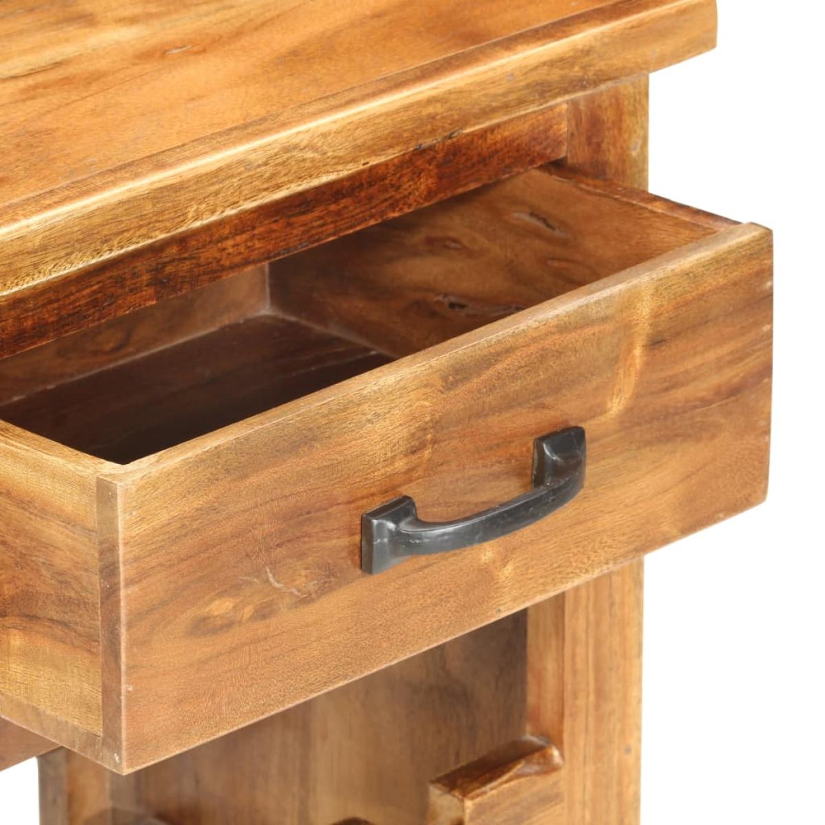 Botellero de madera maciza de acacia 40x30x80 cm 