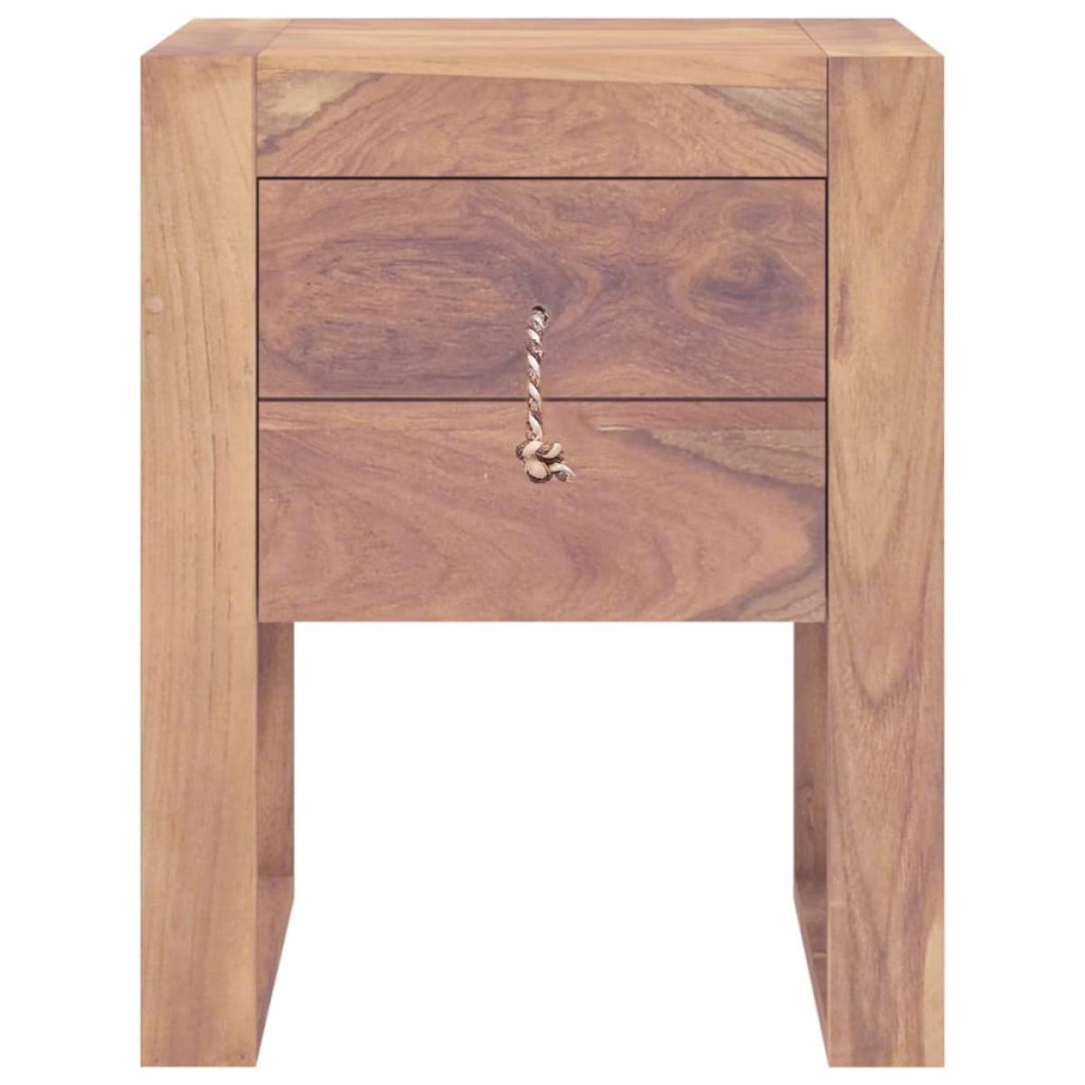 Mesita de noche de madera maciza de teca 40x30x50 cm