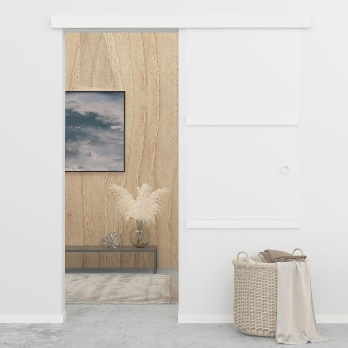 Puerta corredera con topes suaves vidrio ESG aluminio 76x205 cm