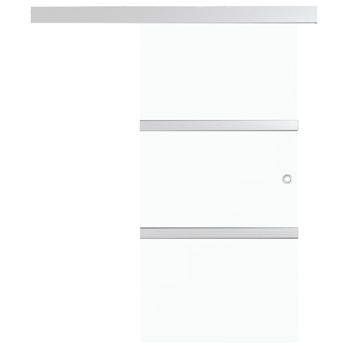 Puerta corredera con topes suaves vidrio ESG aluminio 76x205 cm